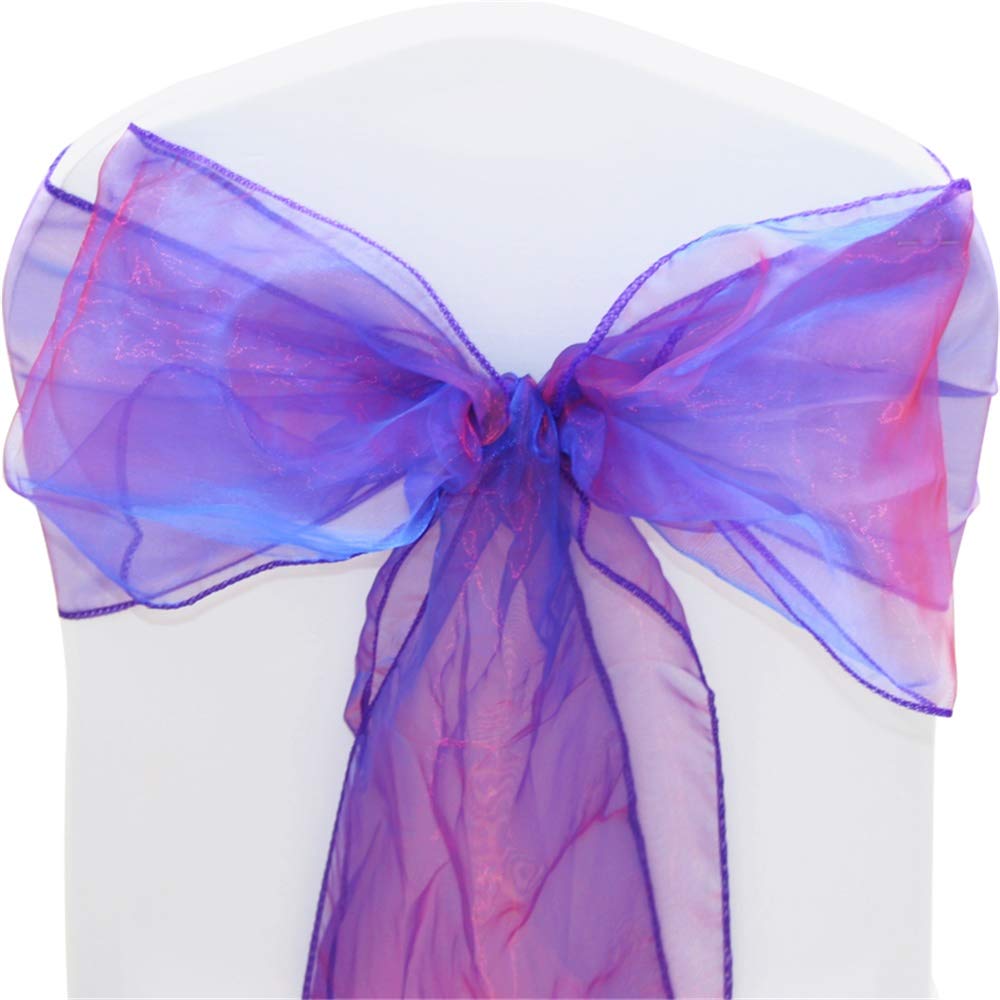 Time to Sparkle Pack of 30 Organza Sashes 22x280cm (Purple Majesty)