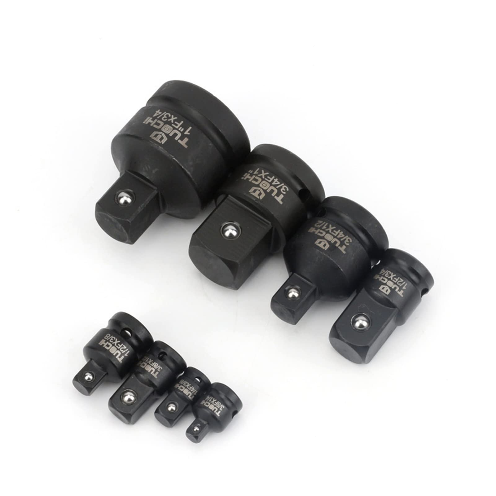 QIANHUI 1/10.2 cm 3/20.3 cm 1/5.1 cm 3/10.2 cm 2.5 cm adapter udarowy sterownika metryczny Cr-Mo adapter gniazda udarowego reduktor narzędzie adapter do klucza udarowego i pneumatycznego (kolor: