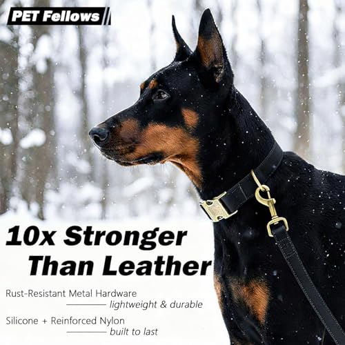 Image of B&F Dog Collar for Small Dogs Silicone Leather Dog Collars Soft Flexible Waterproof Odor-Proof Durable Thick Classic Adjustable Pet Puppy Collar (Black, XS (9-12 inch Neck))