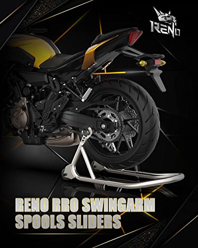 Image of RENO 10MM x 1.25 Motorcycle Swingarm Spools Slider Stand (Black, 2 Pcs) | Aluminum, Fit for BR125 KLE650 EN650 EX250F EX300 Z1000 Z750 ZRX1200 ZX1200 ZX600 ZX636 Ninja