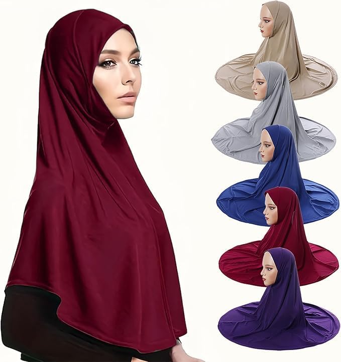 Ready To Wear Hijab For Women Instant Turban Stretch Soft Muslim Scarf For Prayer Long Hijabs Islamic Jersey Abaya - Image 3