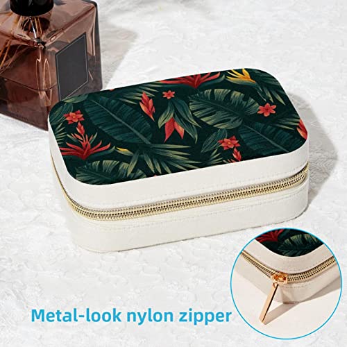 Boîte à bijoux de voyage tropicale pour bagues et colliers