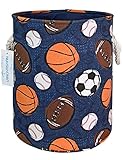 LANGYASHAN Laundry Basket Canvas Collapsible Organizer Storage Basket for Boys Girls Laundry Hamper...