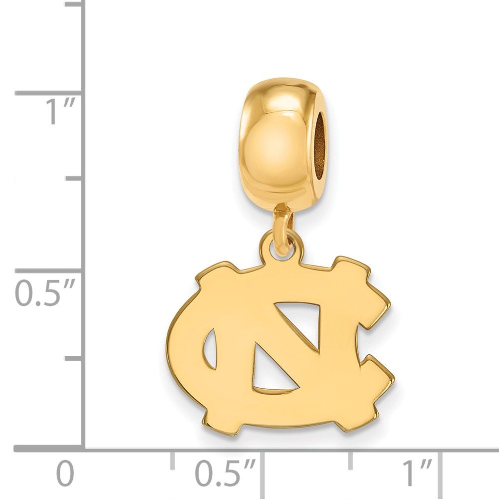 North Carolina Bead Charm Small (1/2 Inch) Dangle (Gold Plated)