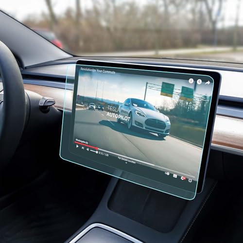 Tesvolution® Displayschutzfolie matt aus gehärtetem Glas für Tesla Model 3 Model Y 2024 + 2025 - Screen protector - Anti Fingerabdruck