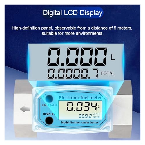 Débitmètre de carburant numérique G2 pouces compteur eau aluminium LCD - 8