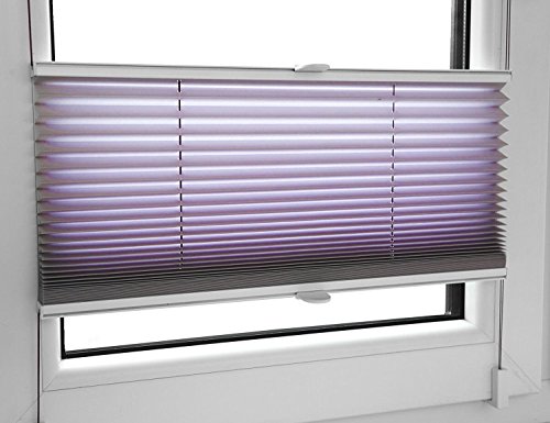 Estor plegable plisado (incluye soportes, 80 anchuras, 45 x 120 cm), color morado