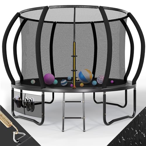Trampolin Outdoor Ø 183/228/305/366 cm, GS-Zertifikat, Kindertrampolin Gartentrampolin mit Sicherheitsnetz, Rundes Riesentrampolin mit Leiter und Schuhbeutel Trampolin Outdoor Ø 183/228/305/366 cm, GS-Zertifikat, Kindertrampolin Gartentrampolin mit Sicherheitsnetz, Rundes Riesentrampolin mit Leiter und Schuhbeutel