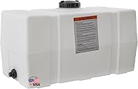 RomoTech 82123919 50 Gallon Horizontal Square Water Tank - UV-Resistant Poly Reservoir for RV, Farm, Truck Bed - Made in USA