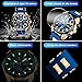 Imagen de LIGE Reloj Analógico Hombre Elegante Analogico Caballero Clasico Vintage Mens Watches Cuarzo 3ATM al Agua Correa de Silicona Azul con Fecha Luminosa Negocio Relojes Pulsera Hombre