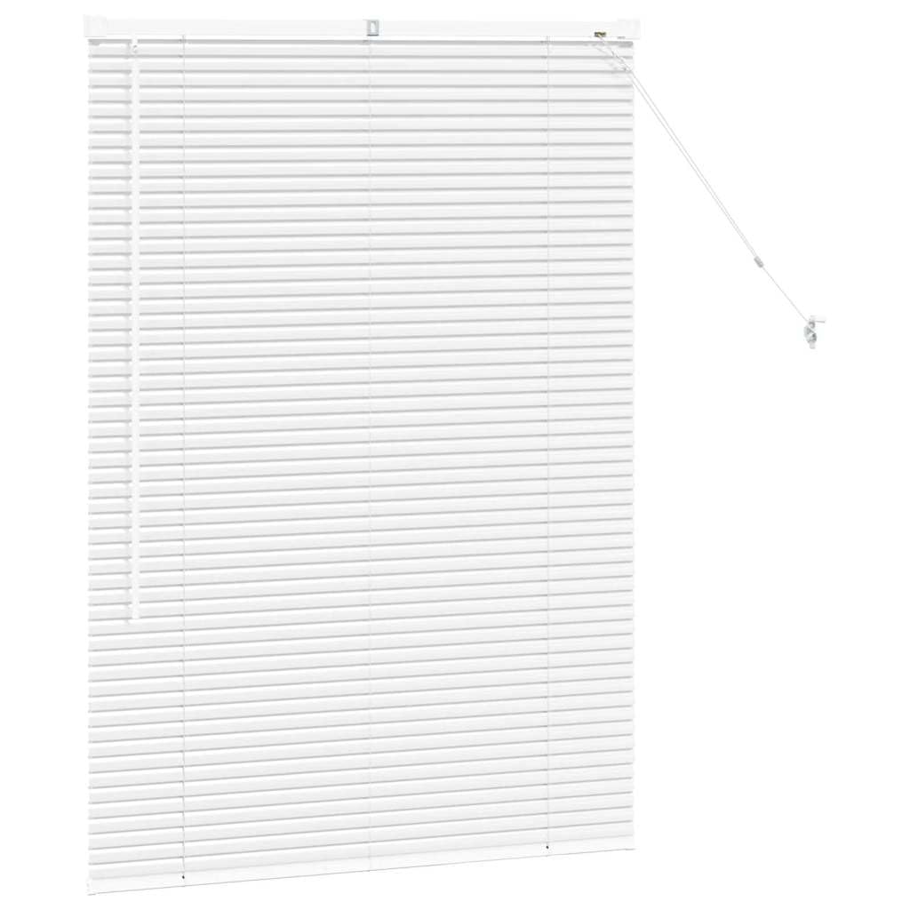 Store Vénitien en Aluminium Blanc 130 x 95 cm, Rideau Horizontal à Lames Orientables pour Fenêtre de Cuisine, Salon et Bureau, Contrôle de Lumière et Intimité Intérieure