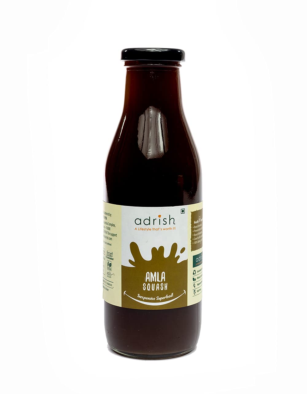 Adrish Zerowaste Organic Amla Squash (500ml) - No Preservatives and Additives-Free | Healthy Squash | Amla Concentrate| Natural Ingredients | All Natural and Refreshing Drink | Made with Raw Khandsari-picture-17