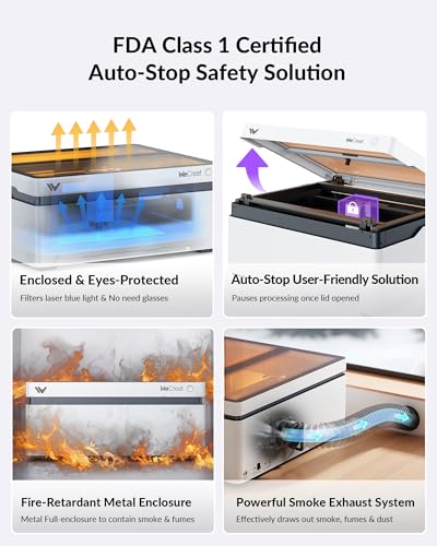 Vision 20W Laser Engraver, Auto-Lifting for 5.5" Material, Smart Camera for Easiest Positioning, 600mm/s Speed, Laser Engraving Machine for Tumblers Metal Wood Acrylic DIY Craft Gifts Making