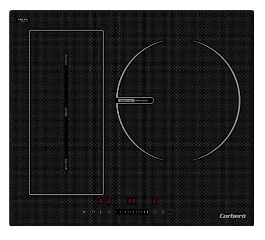 Corberó - Placa Inducción 3 Zonas | CCIG3BL723FLEX | 7200 W | Zona Flexi | Pause y Keep Warm | Touch Control | 3 Boosters | Slider | Zona Grande 30 Cms | Temporizador 99 Min | Seguridad Automática