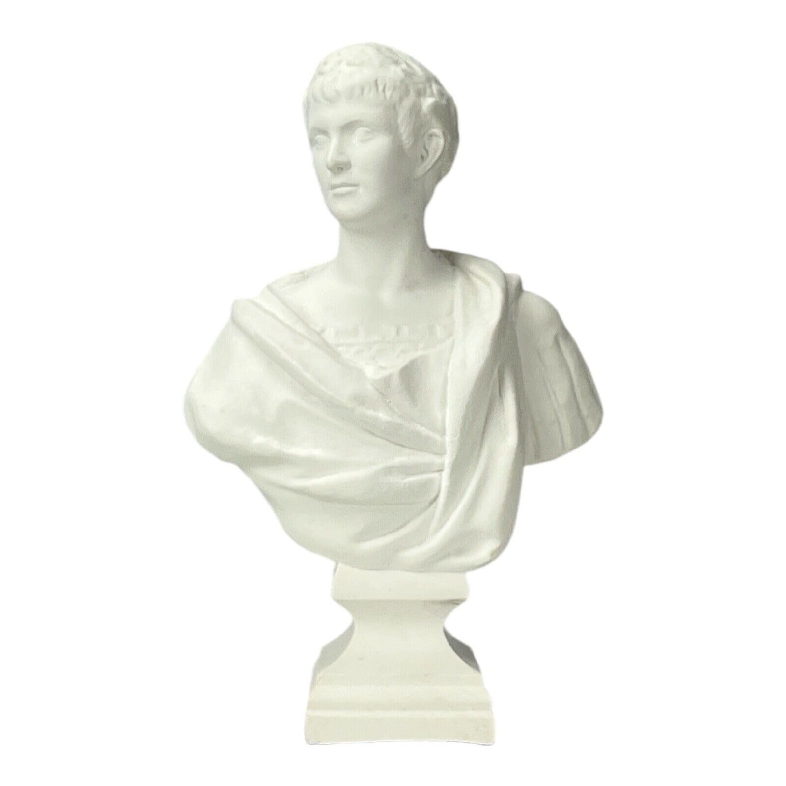 Trajan Roman Emperor Bust Head Hard Plaster Statue Sculpture Museum Copy