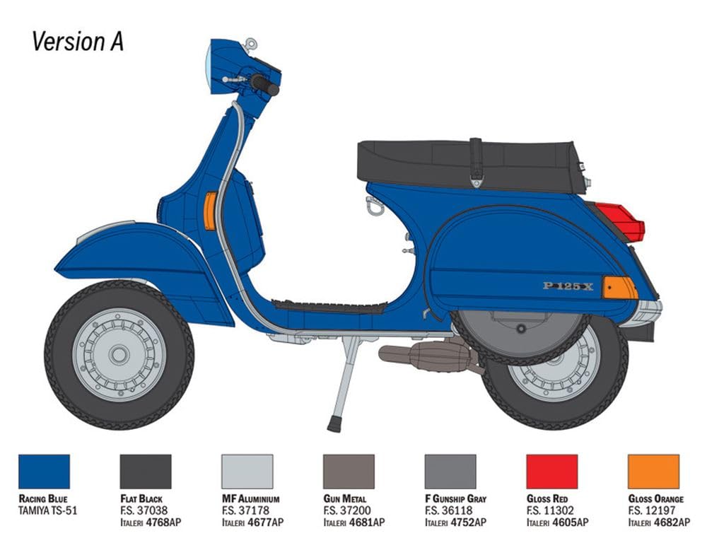 Italeri 4645 Vespa PX 125/150 1978, scala 1:9, Plastic Model Kit/Modello in plastica da montare