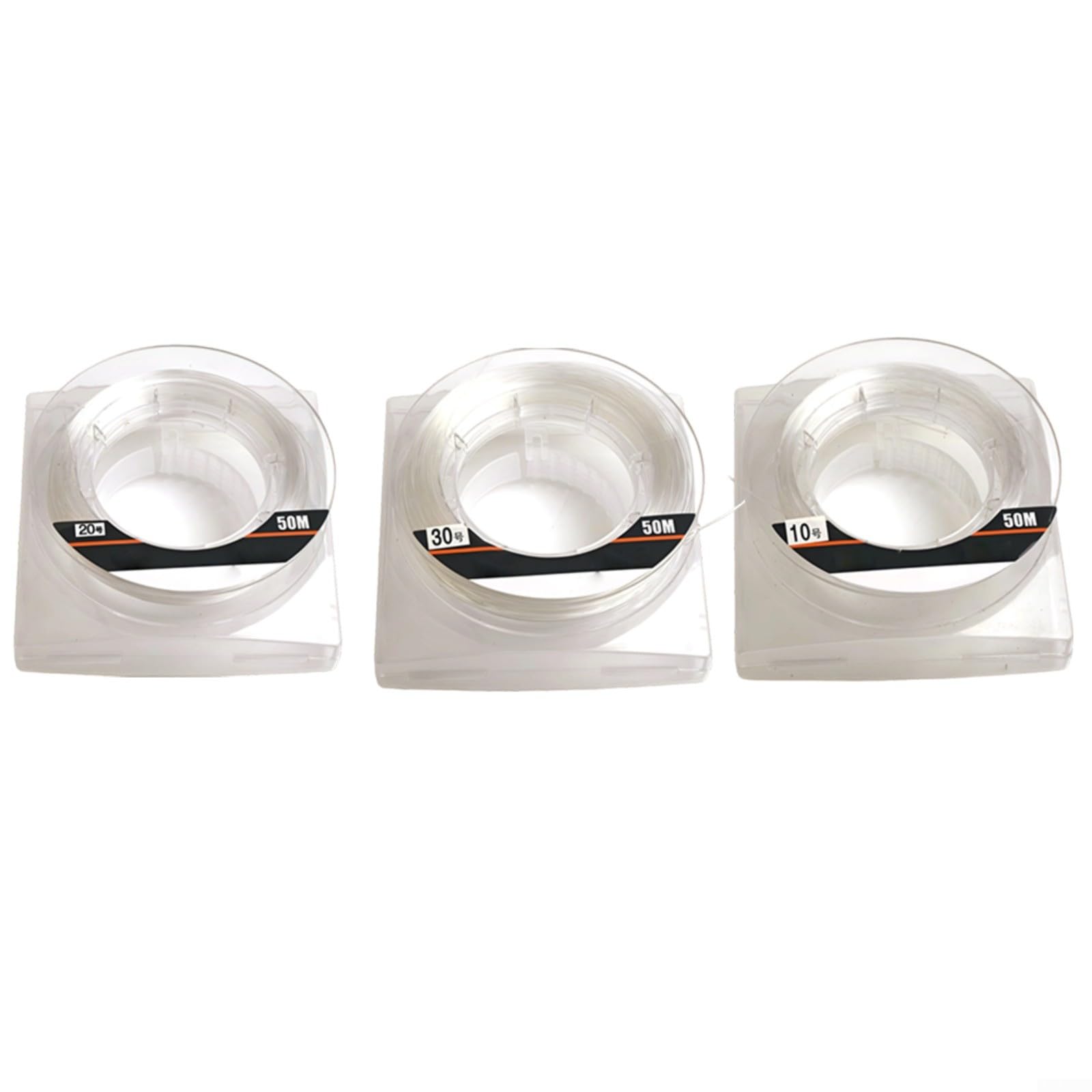 Ligne de pêche en fluorocarbone transparent monofilament haute résistance invisible dans l'eau salée 18-45,4 kg 50 m