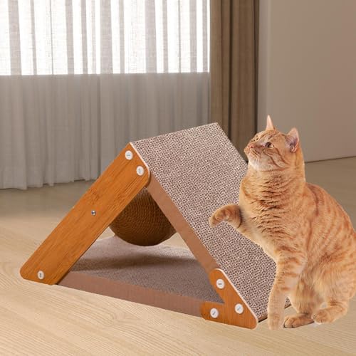 Griffoir pour chats en bois avec rouleau de jeu pour un appartement serein - 8