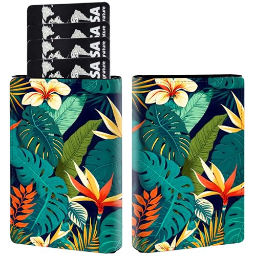 Credit Card Holder PU Leather Trifold Pop Up Card Slot Wallet, with RFID Blocking & Magnetic Close Credit Cards Cash Wallets, Slim Pocket Credit Card Holder for Women Men, Tortoiseshell Leaf