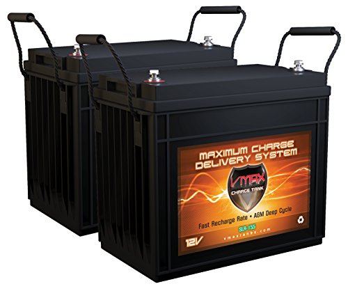 deep cycle battery inverter - Qty 2 VMAX SLR155 Vmaxtanks AGM Deep Cycle Batteries 12V 155Ah Each SLA Rechargeable Battery for use with Pv Solar Panels Smart Chargers Wind Turbine and Inverters