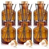 Voyzdx Difusor Aromatizante con Varitas Refrescante 100ml,6Pcs Botella Difusor con Tapa y 30 Varillas Ambientador,Difusores...