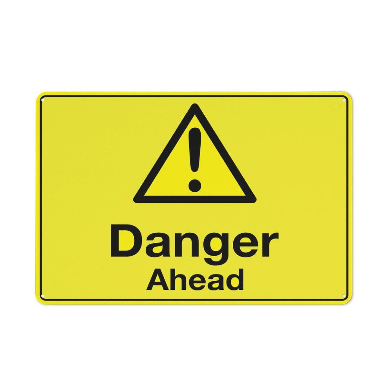 Peiyeety A03 Caution Danger Ahead Sign 12X16 Inches Rust Free Aluminum Signs Outdoor, Metal Tin Sign For Home, Business, Yard