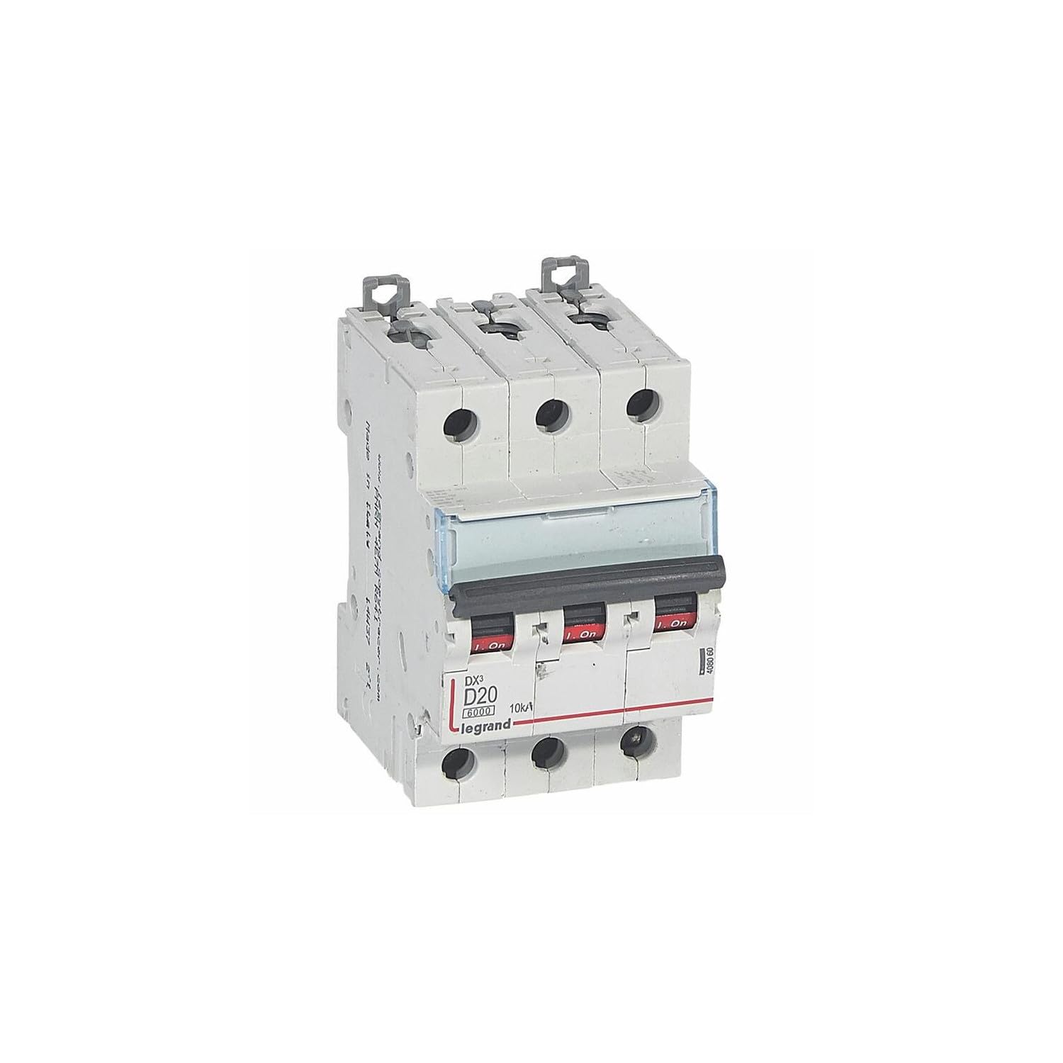 408060 Disjoncteur tripolaire 20A - 3P Courbe D - 6/​10kA - À vis - Legrand DX3