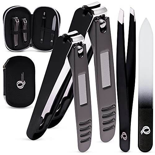 Queensland Quintessentials Nail Clipper Set - Nail Clippers for Men/Women - Includes Toenail/Fingernail Clippers, Tweezers, Crystal Nail File - Perfect for Thick Nails - Manicure/Pedicure Tool Kit