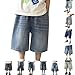Boy Baggy Jorts High Waisted Wide Leg Loose Denim Shorts Cute Casual Y2k 2025 Trendy Summer Streetwear Shorts with Pockets Ac01- Blue 8-12 Years