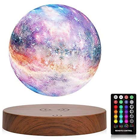 月ランプ 磁気浮上 月ライト 浮遊 星空 月 ランプ 16色切り替え・ リモコン操作 ・ タイマー機能付き ナイトライト 間接照明 テーブルランプ デスクライト 3Dプリント 15cm インテリアライト 母の日 プレゼント 誕生日 記念日 ギフト (深い円形ー16C)のサムネイル