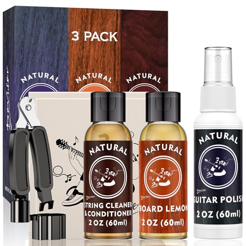 Deviser Guitar Cleaning,All IN ONE Kit,fretboard Lemon oil,Polish,Guitar String-cleaner,Guitar string winder,Cleaning cloth for guitar cleaning and maintenance