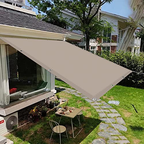 Voile d'ombrage imperméable auvent de jardin extérieur kaki polyester