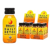 Ethan’s Daily Detox Shot, Turmeric Apple Flavor, ACV Organic Apple Cider Vinegar Shots, Natural Body Juice Cleanse, Digestion Support, Gluten Free (12 Pack of 2oz Shots)