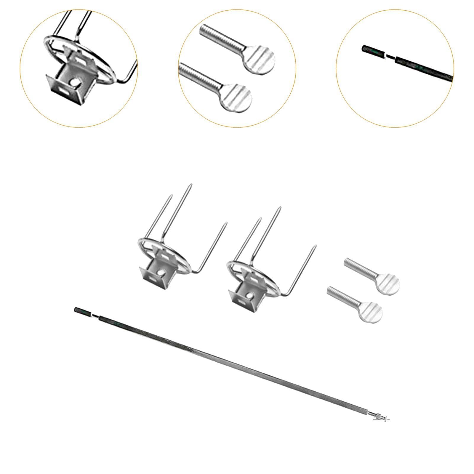 Drehbarer Hähnchenspieß mit Gabel, Grillrost, Hähnchenspieße, Kochwerkzeug, Drehspieß Set für Grill Und Terrasse, 34 cm
