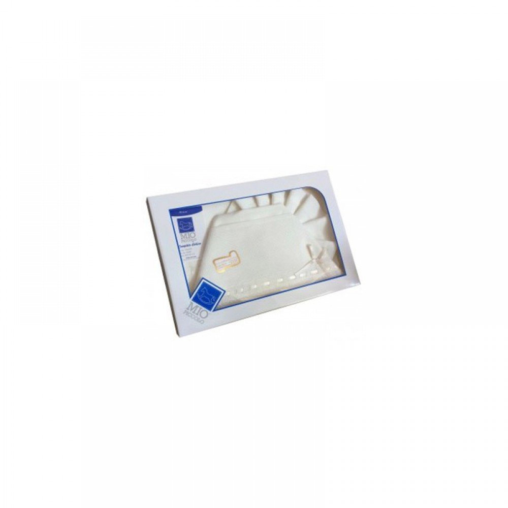 Completo culla carrozzina Mio Piccolo bimba bimbo neonato lenzuolo aida panna TU - 4
