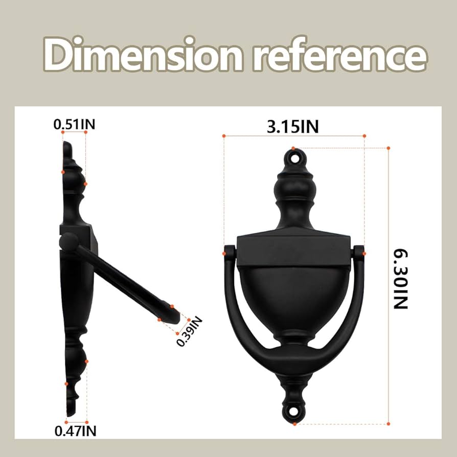 SANATO Black Door Knocker Hardware Door Knockers for Front