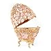 Apropos Hand-Painted Vintage Style Golden Leaves Faberge Egg with Rich Enamel and Sparkling Rhinestones Jewelry Trinket Box (Golden Pink Leaves) (Pink)