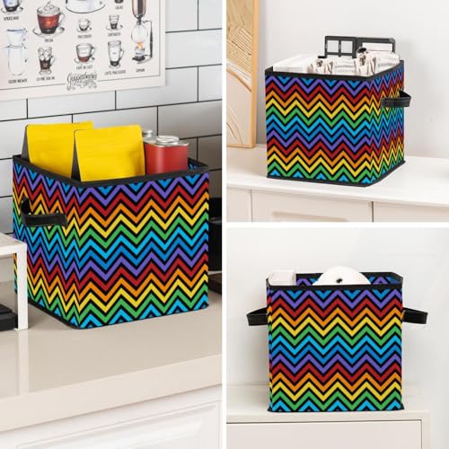 Boîte de rangement zigzag avec poignées pour ranger la maison - 8