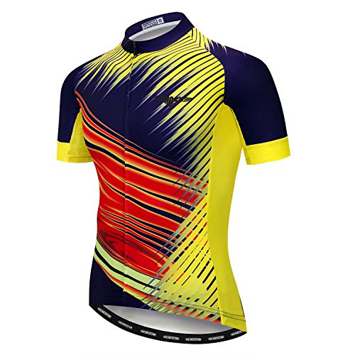 JPOJPO Men's Cycling Bike Jersey Short Sleeve, Pro Team Breathable Quick-Dry Skull Tops