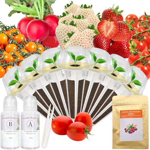 Red Strawberry and Pineberry Seed Pod Kit for AeroGarden iDoo Ahopegarden MUFGA with Red Strawberry Pineberry Radish Red Cherry/Golden Cherry Tomato - Compatible with All Hydroponics (7-Pod)