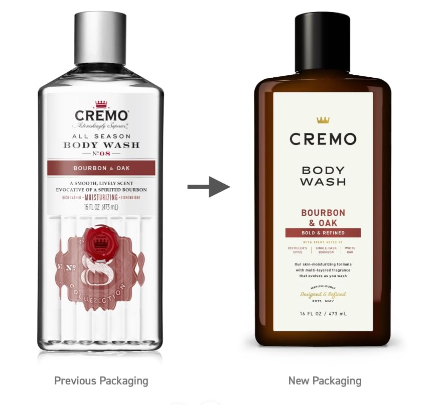 Cremo Body Wash Bourbon & Oak, 16 Ounce, 3-Pack
