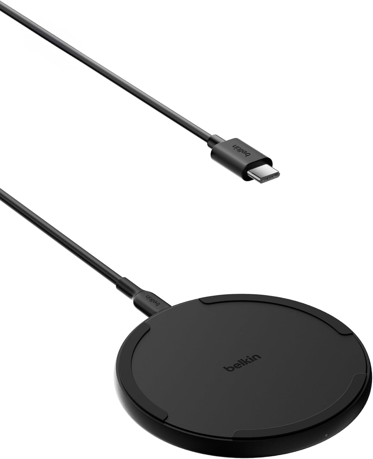 Belkin Cargador Inalámbrico de 15 W, Estación de Carga para iPhone 17, iPhone 16/15 Series, AirPods, Samsung Galaxy S25, Galaxy S24, Pixelsnap – Cable Incluido (sin Fuente de alimentación) – Negro