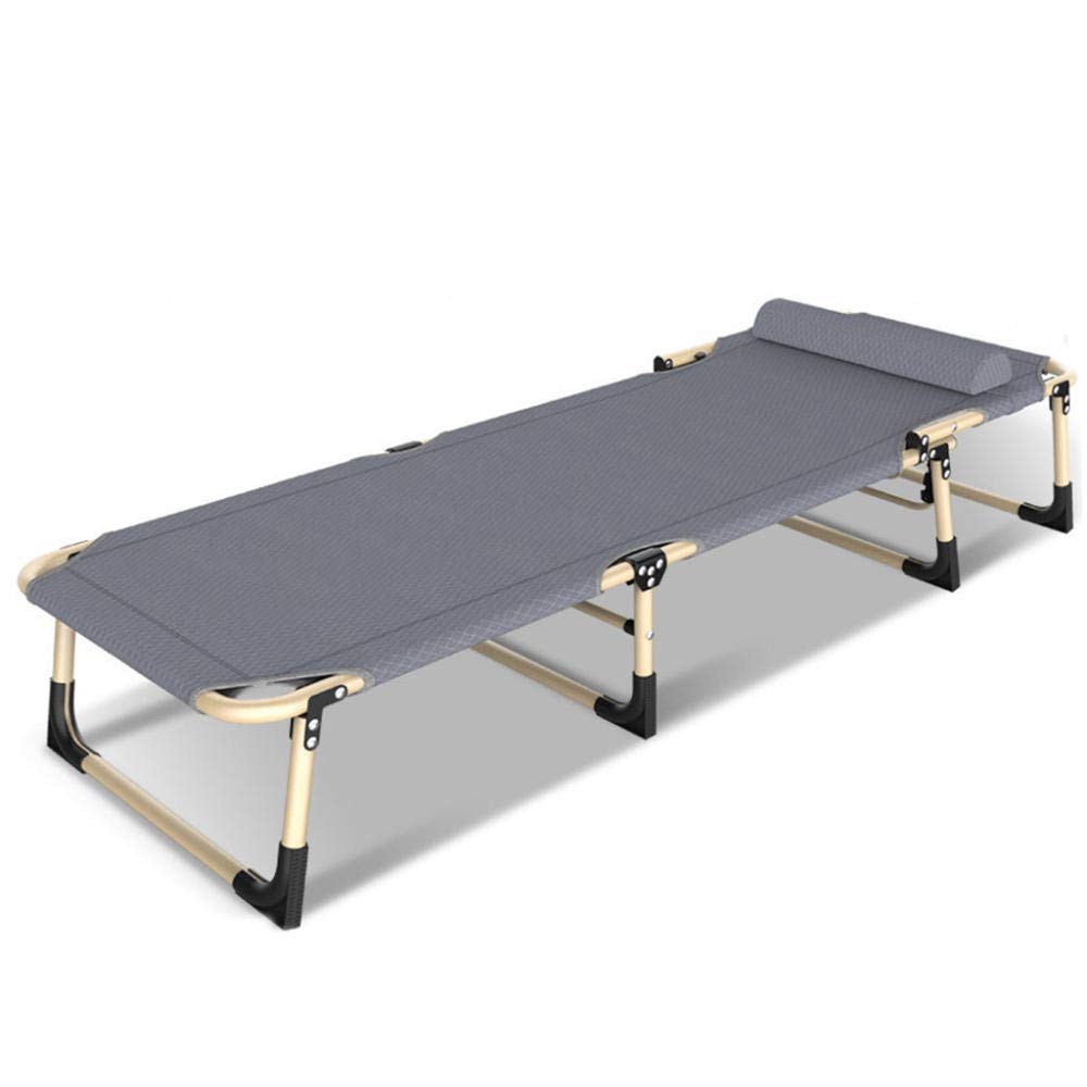 Chaise longue de camping pliable et transportable grise lot de 2
