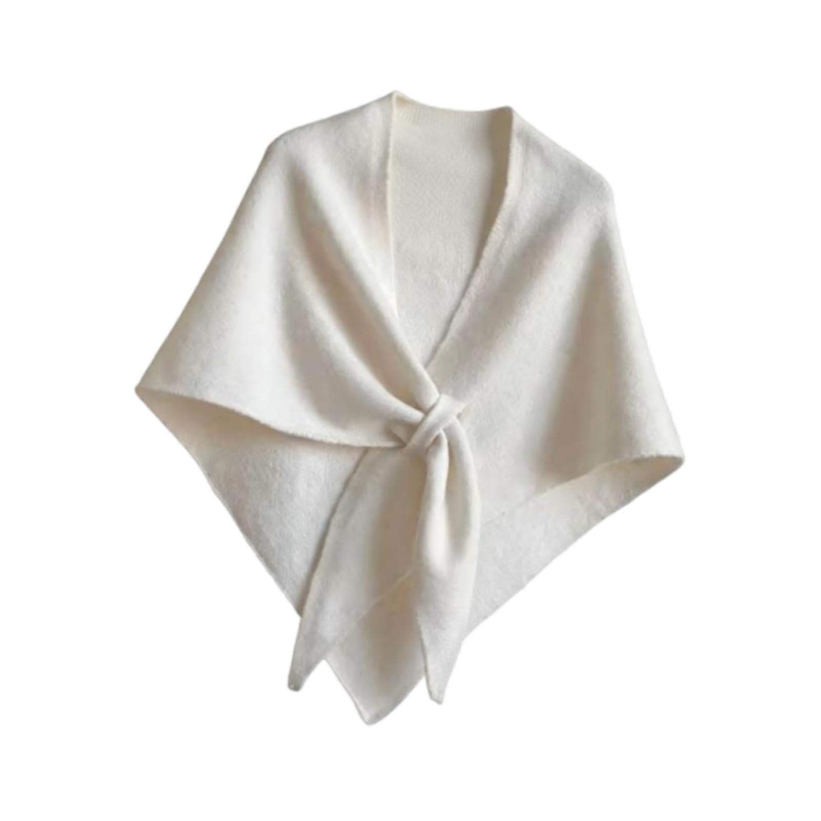 Women Shawl Wrap Shoulder Top Soft Sweater Shawl Scarf Cozy with Loop Winter White-image-18
