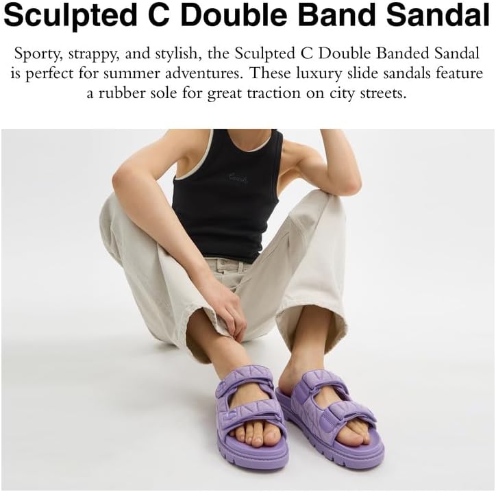 COACH womens Sculpted C Double Banded Sandal - Image 2