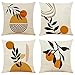 OYIMUA Housse de Coussin Plante Feuilles Géométrique Motif Taie d'oreiller pour Canapé Maison Salon Chambre Décoration D'intérieur,40x40cm Orange