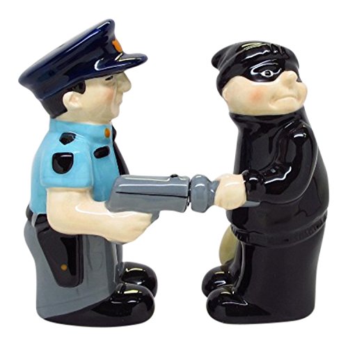 Pacific Giftware Cop and Robber Attractives Salt Pepper Shaker Made of Ceramic