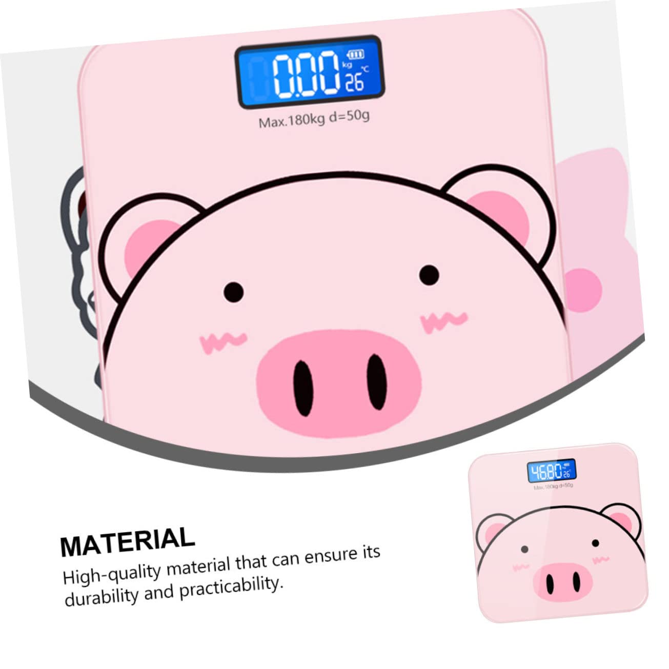 Báscula Digital de Peso Corporal Vidrio Templado y Precisión de 2 Decimales, Diseño de Dibujos Animados Práctica para Obsequio Hogar