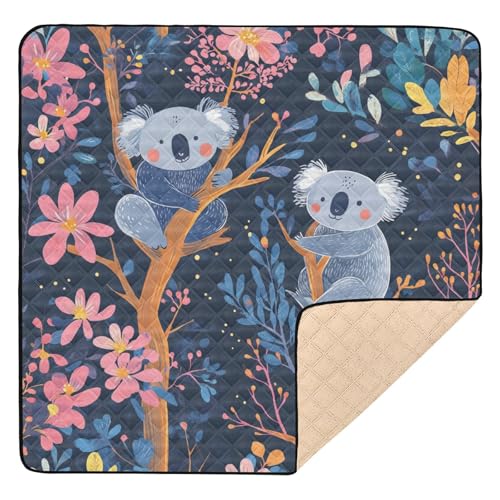 Kigai Sloth Baby Play Mat for Floor and Playpen 50x50 inch Non-Slip Baby Activity Playmat Waterproof Foldable Crawling Mat for Infants Toddlers