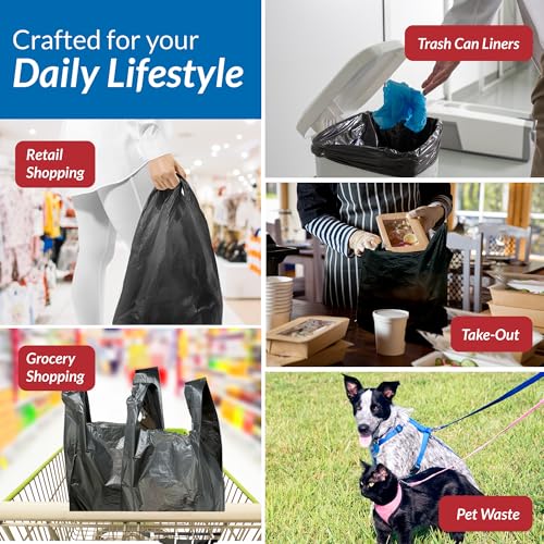 Reli. 350 Pack Black Shopping Bags